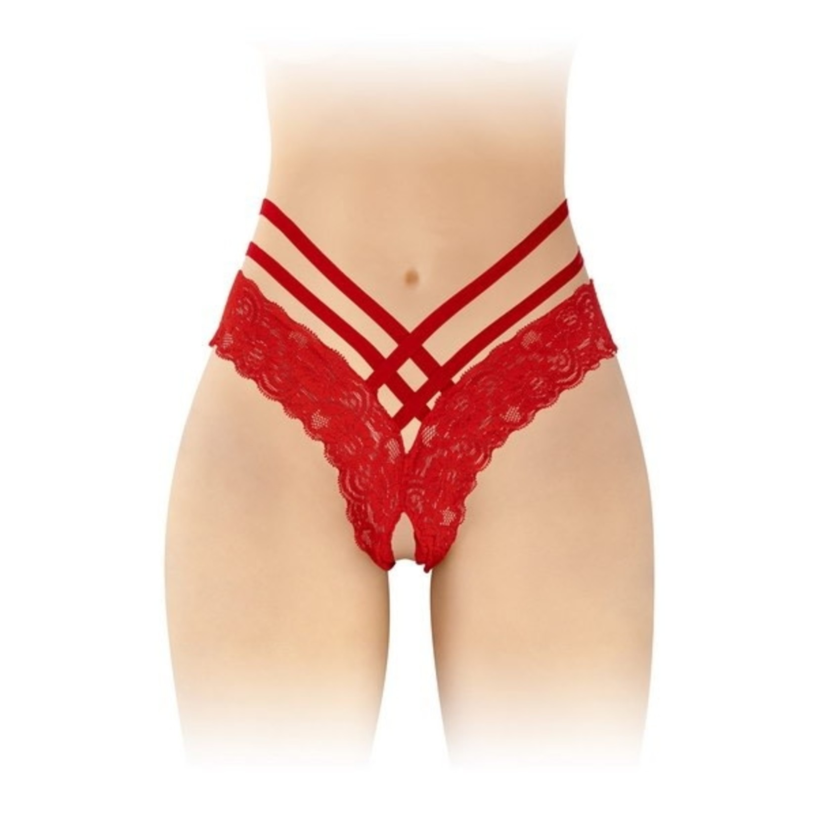 FASHION SECRET ANNE CROTCHLESS THONG RED