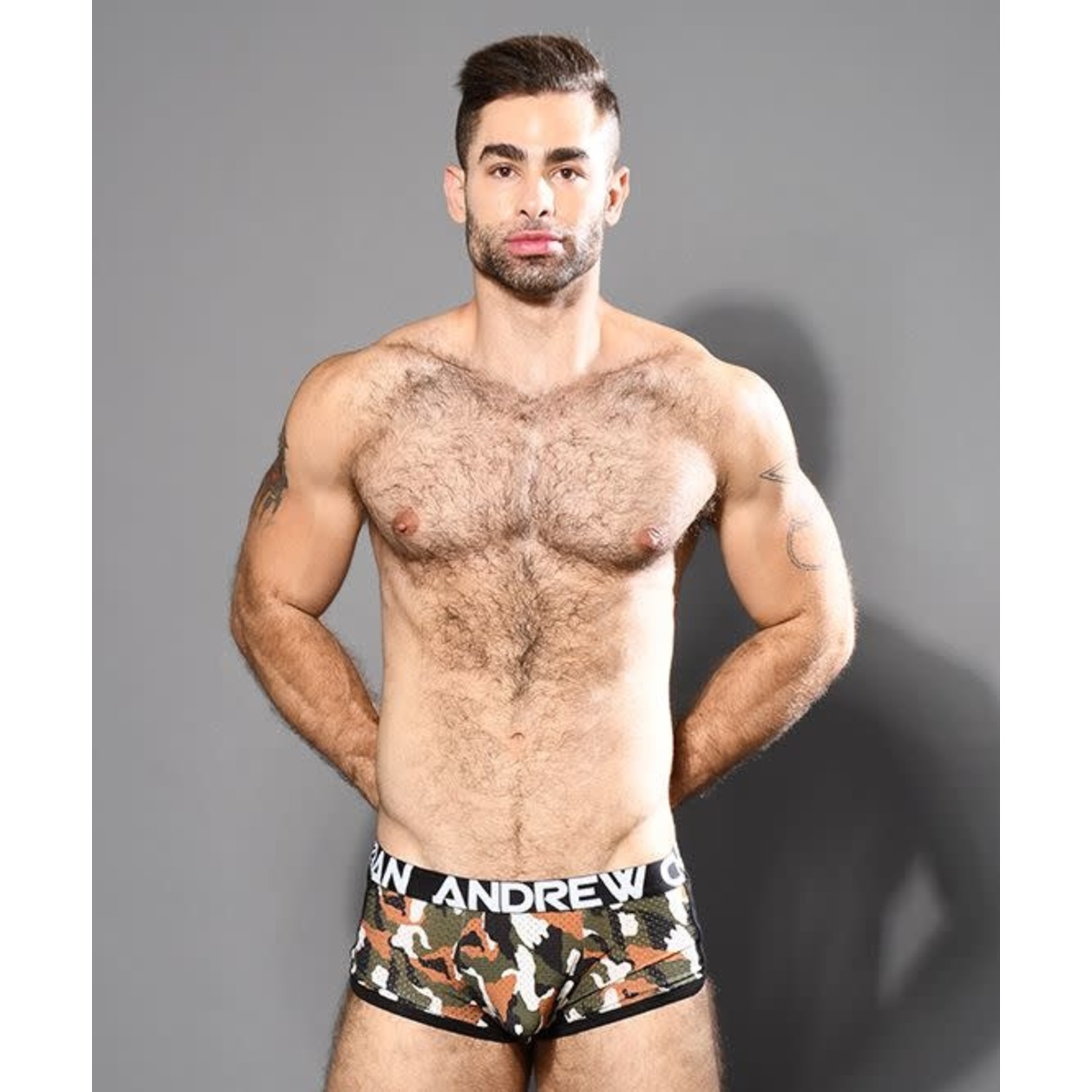 ANDREW CHRISTIAN ANDREW CHRISTIAN - CAMOUFLAGE MESH BOXER W/ ALMOST NAKED SMALL