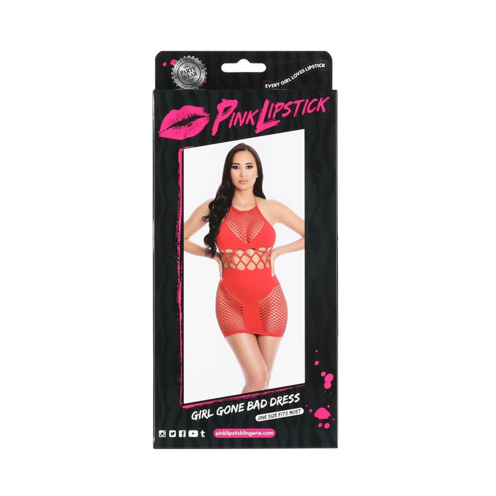 PINK LIPSTICK PINK LIPSTICK - GIRL GONE BAD DRESS - RED - OS