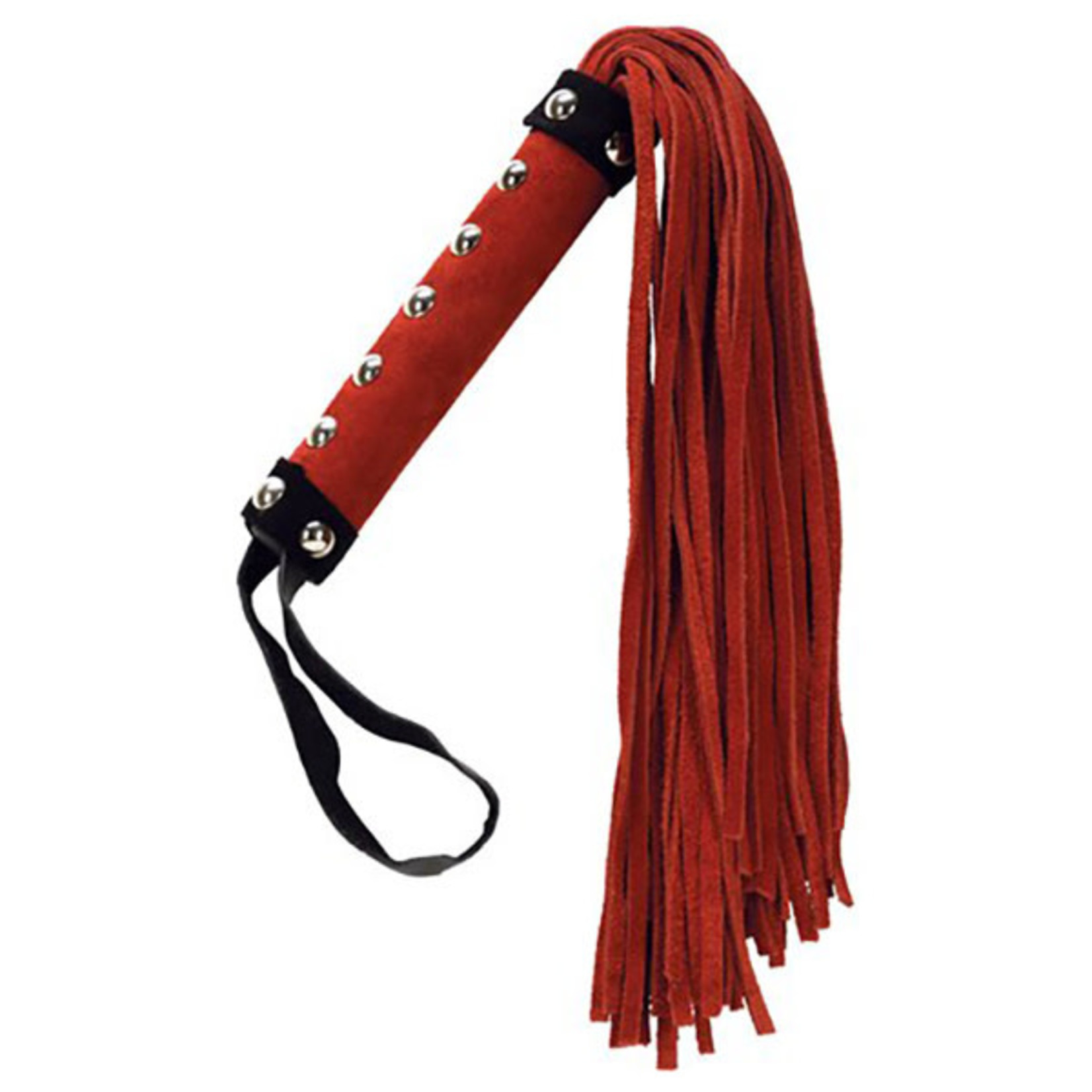 PUNISHMENT LARGE WHIP WITH STUDS - RED