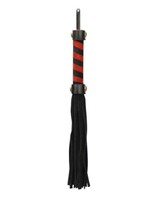 PUNISHMENT SMALL WHIP - BLACK WITH BLACK AND RED HANDLE