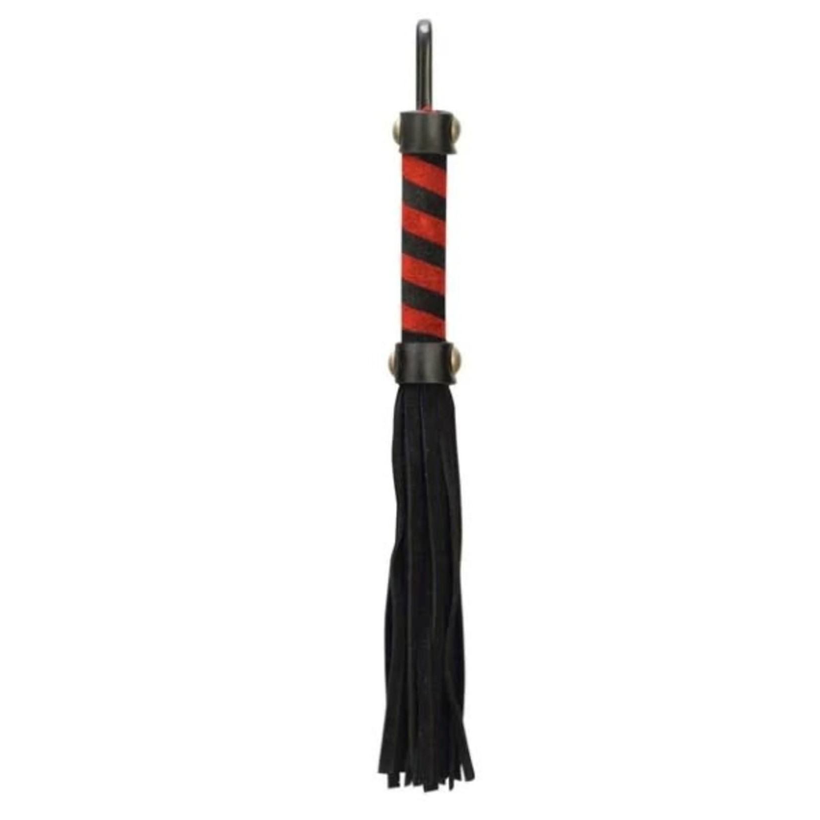 PUNISHMENT SMALL WHIP - BLACK WITH BLACK AND RED HANDLE