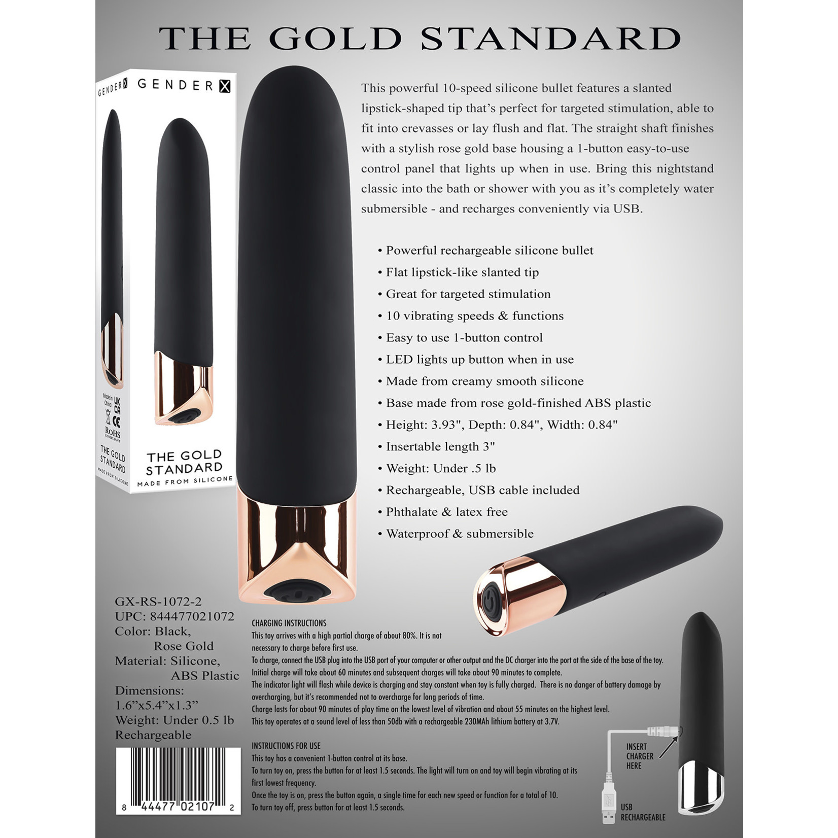 EVOLVED GENDER X - THE GOLD STANDARD BULLET VIBE