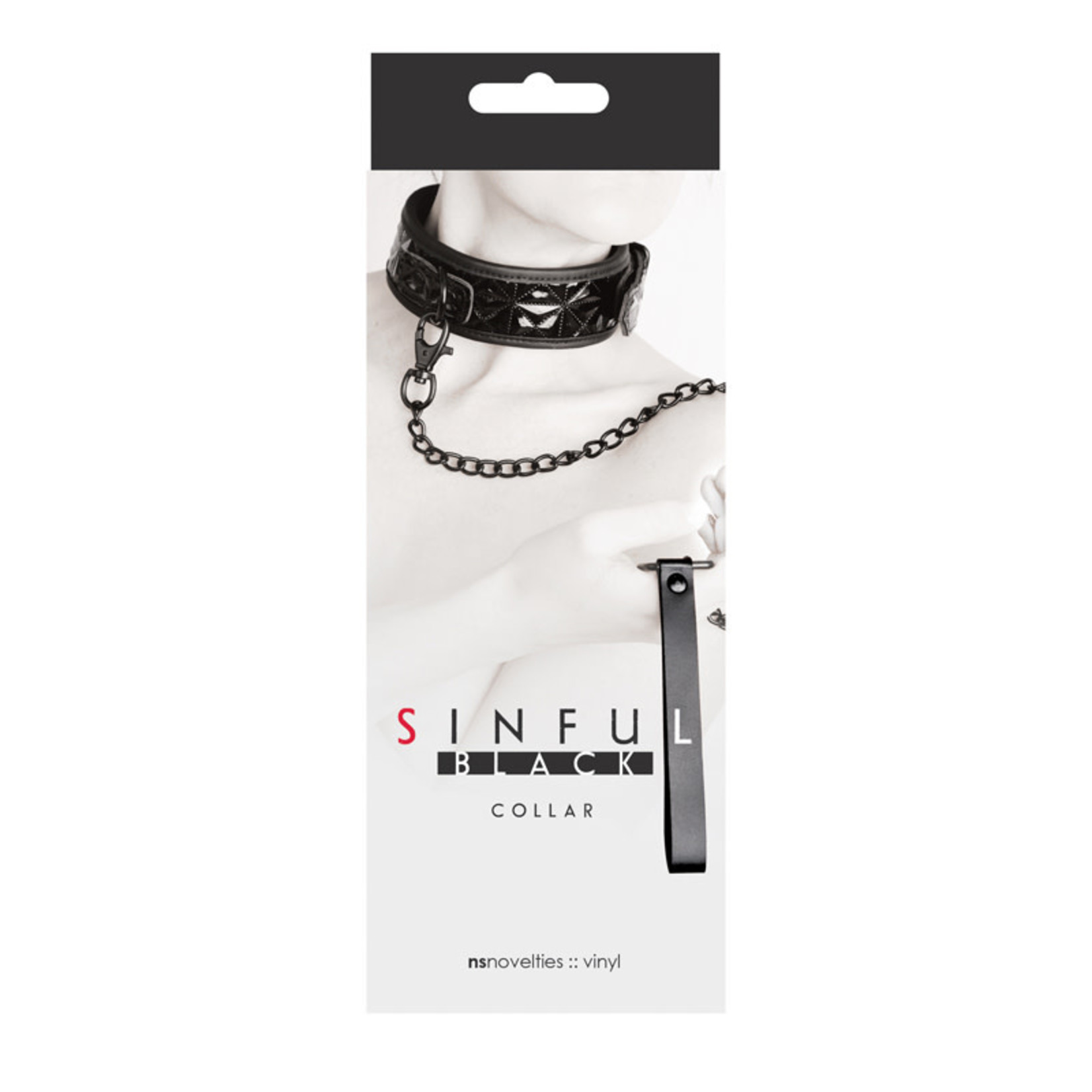 NS NOVELTIES SINFUL COLLAR AND LEASH - BLACK