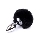 BUNNY TAIL METAL ANAL PLUG BLACK