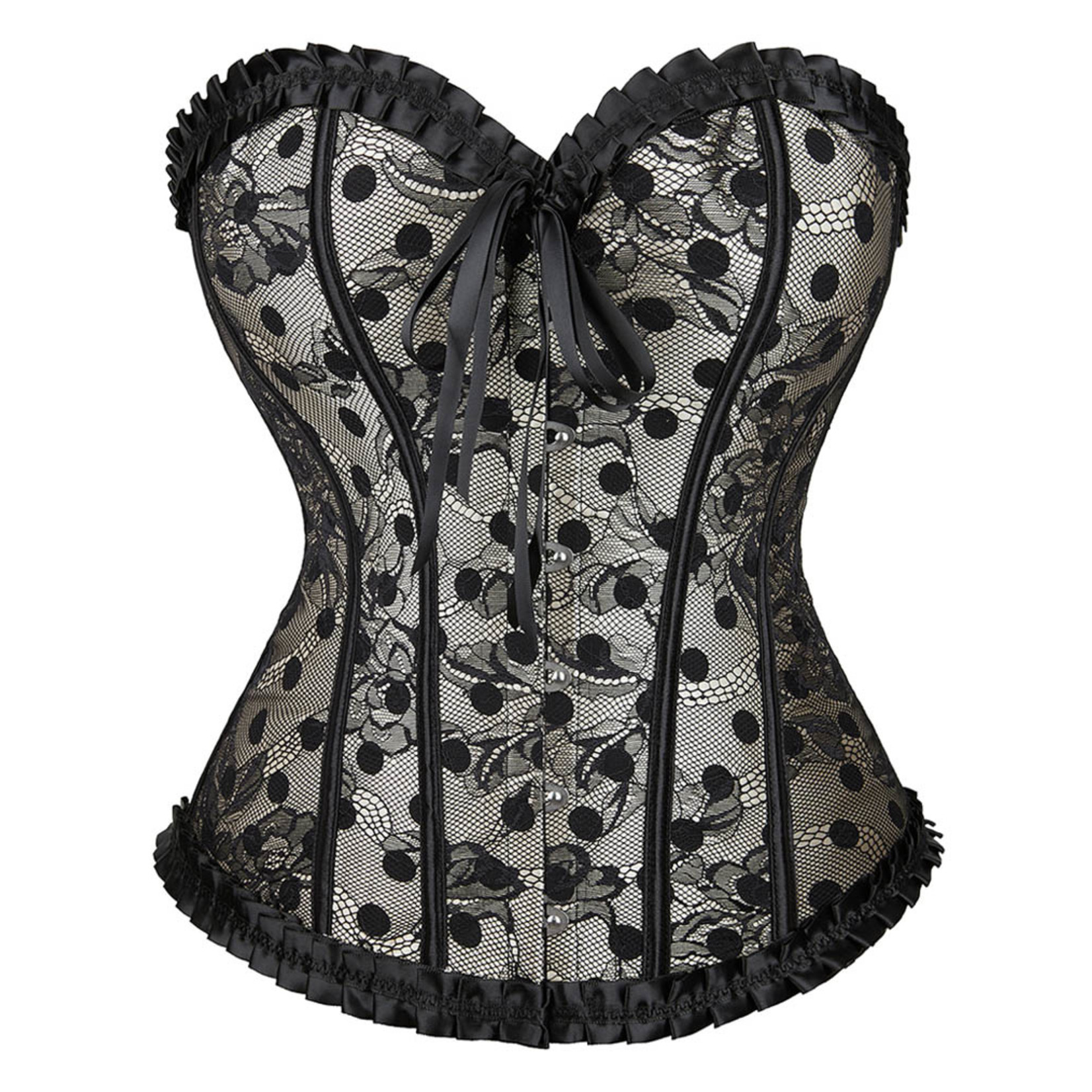 POLKA DOT LACE AND SATIN CORSET SMALL