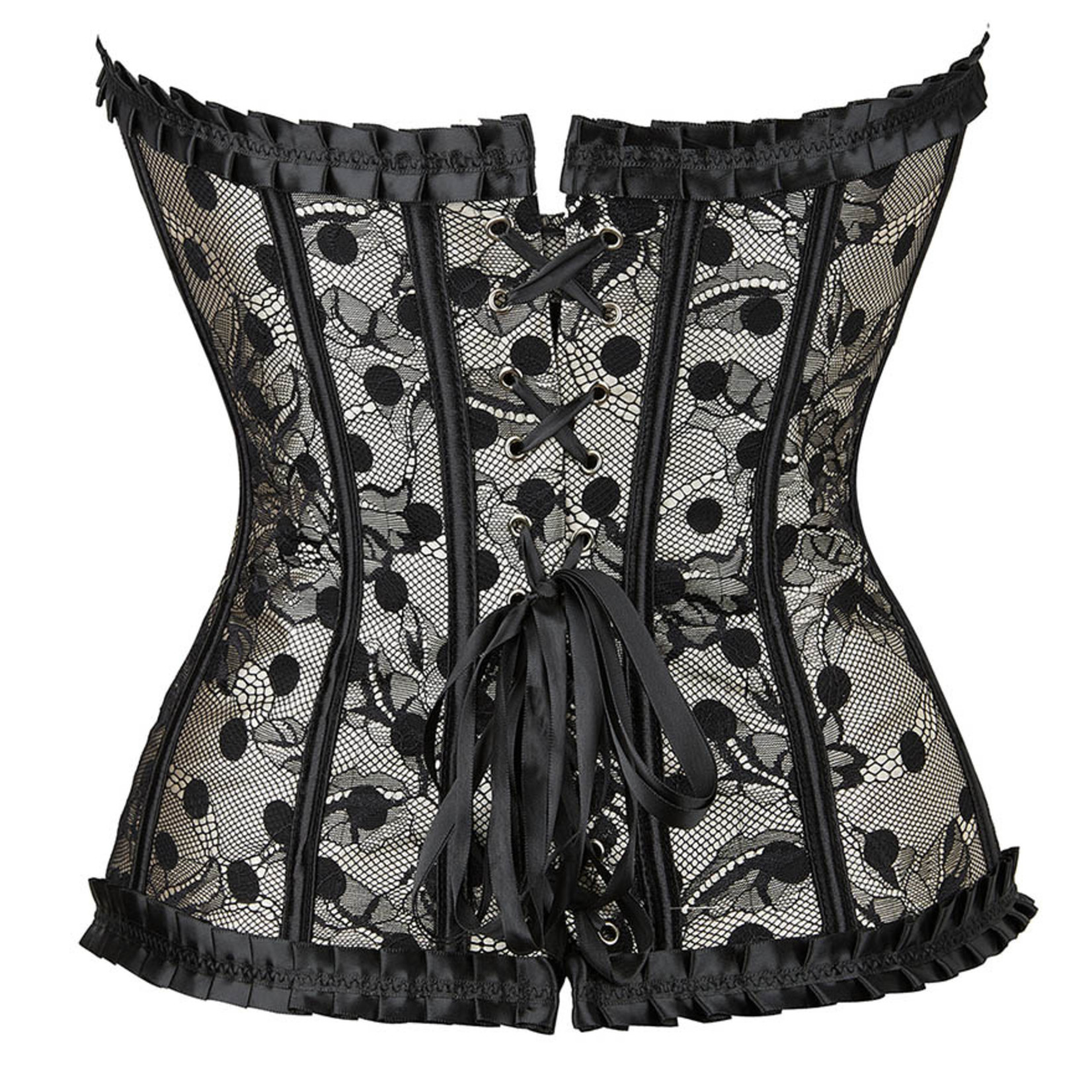 POLKA DOT LACE AND SATIN CORSET SMALL