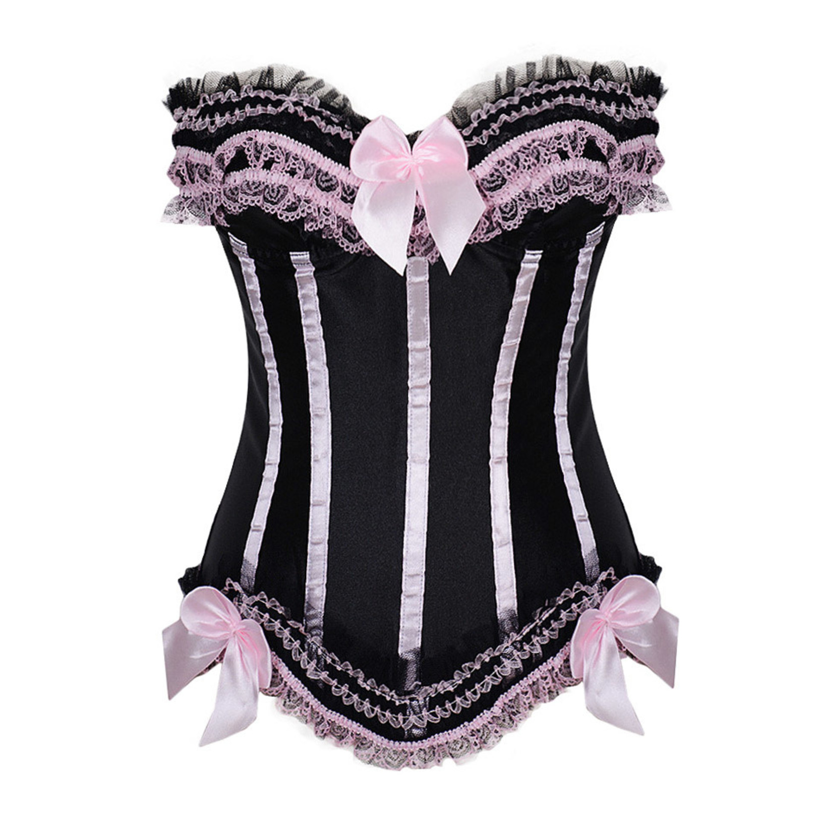 LACE UP CORSET WITH THONG 2XL