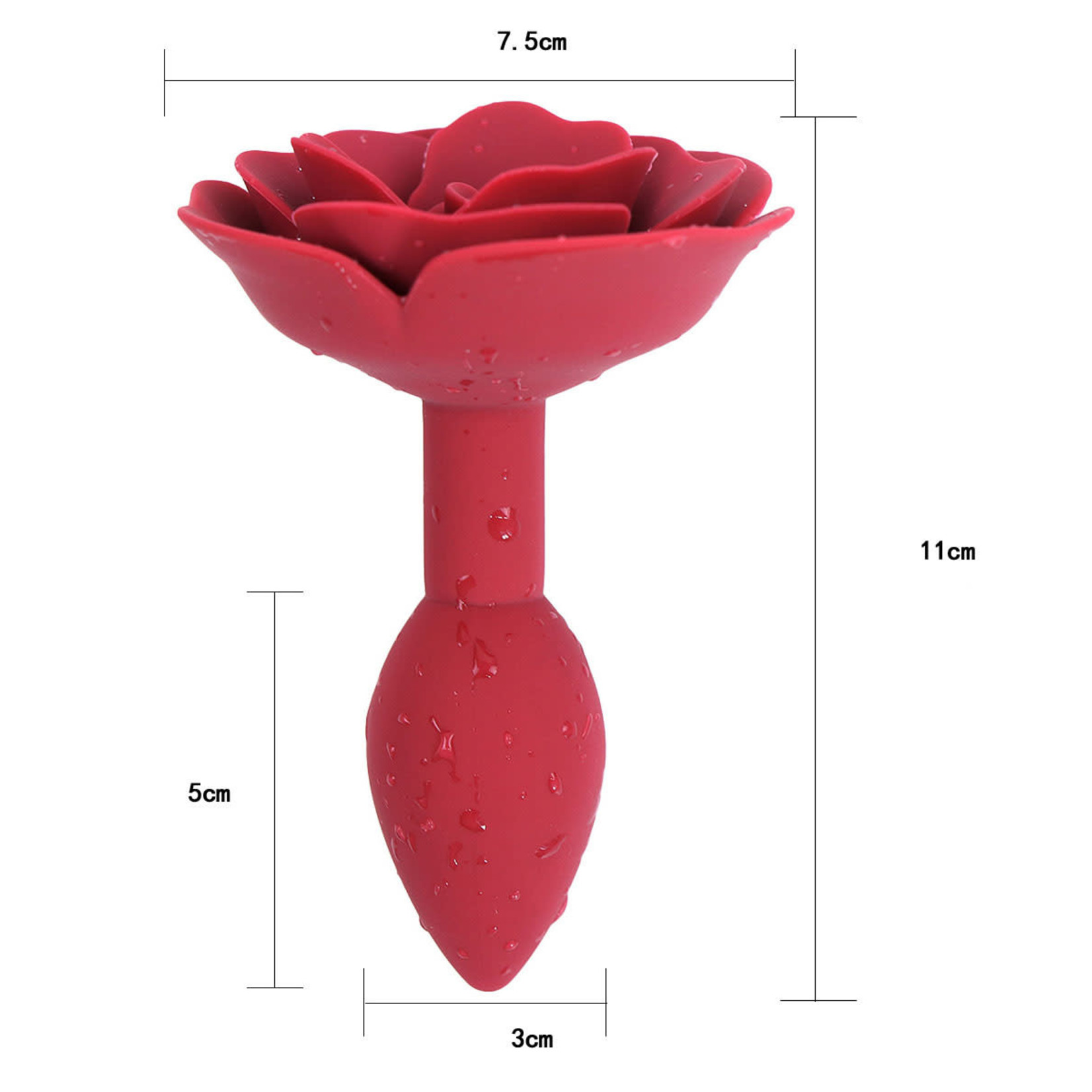 ROMANTIC ROSE SILICONE ANAL PLUG PINK