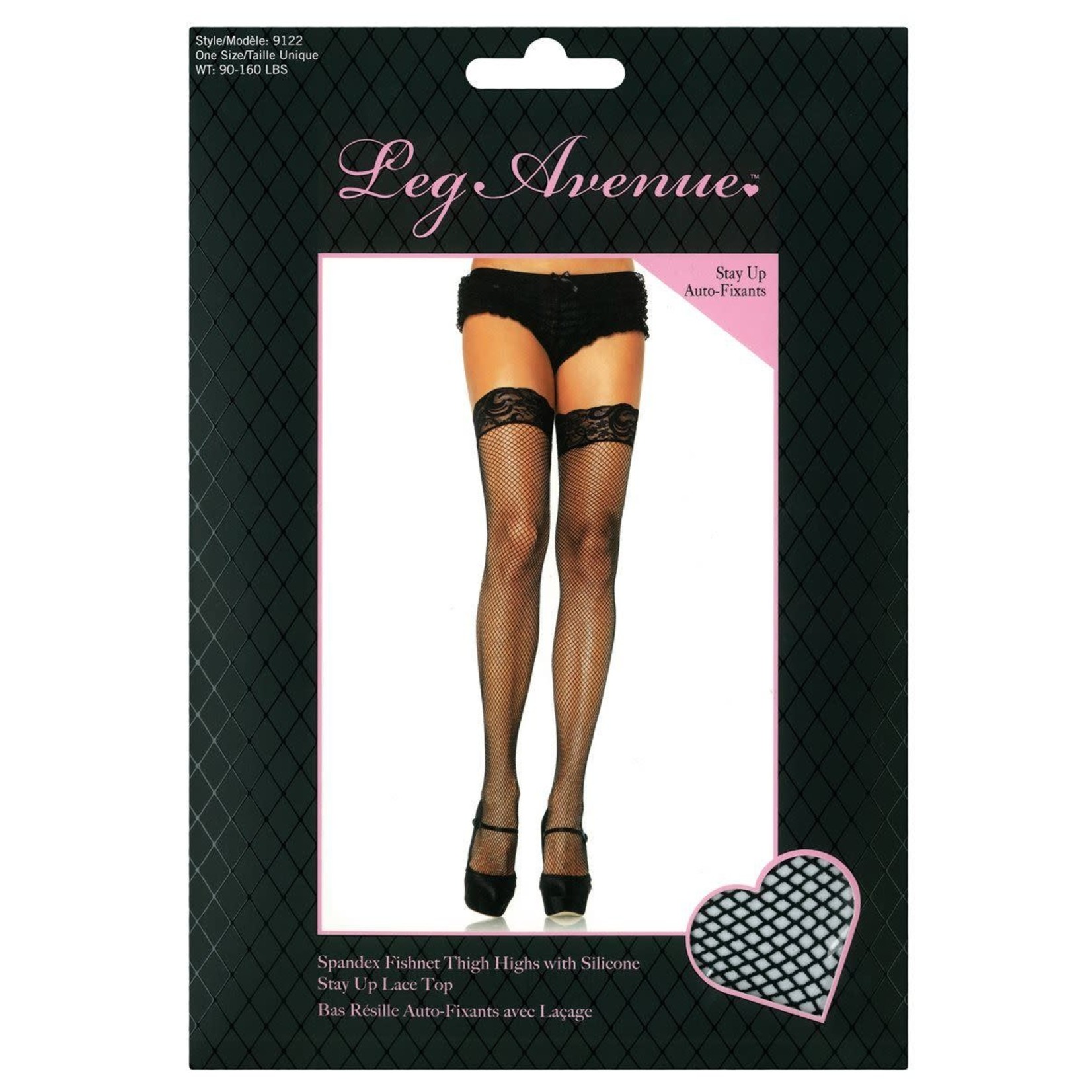 LEG AVENUE LEG AVENUE LEG AVENUE - FISH NET THIGH HIGHS WITH LACE TOP