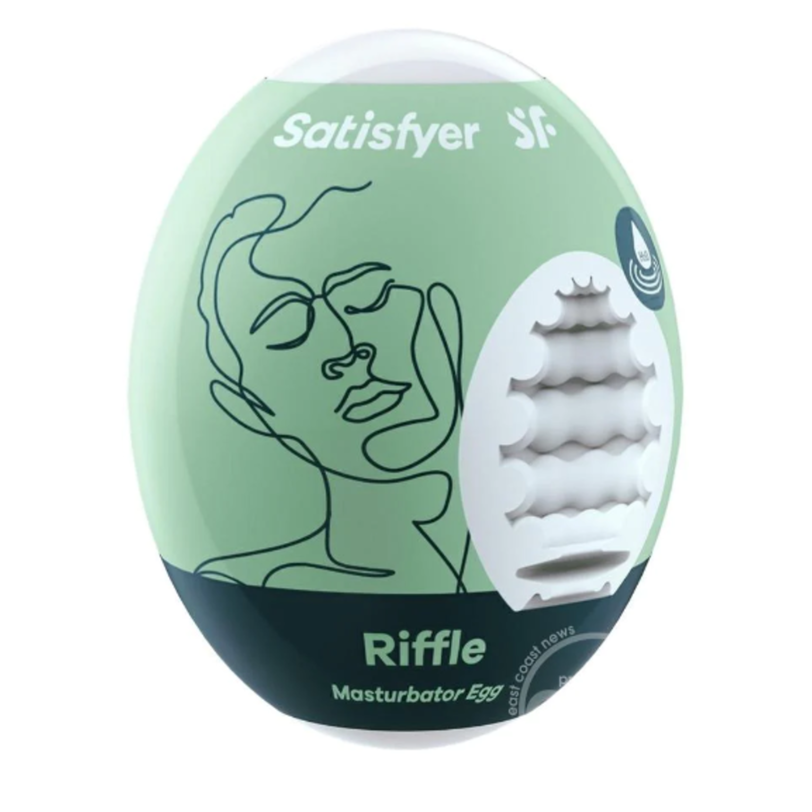 SATISFYER SATISFYER - MASTURBATOR EGG SINGLE - (RIFFLE) LIGHT GREEN