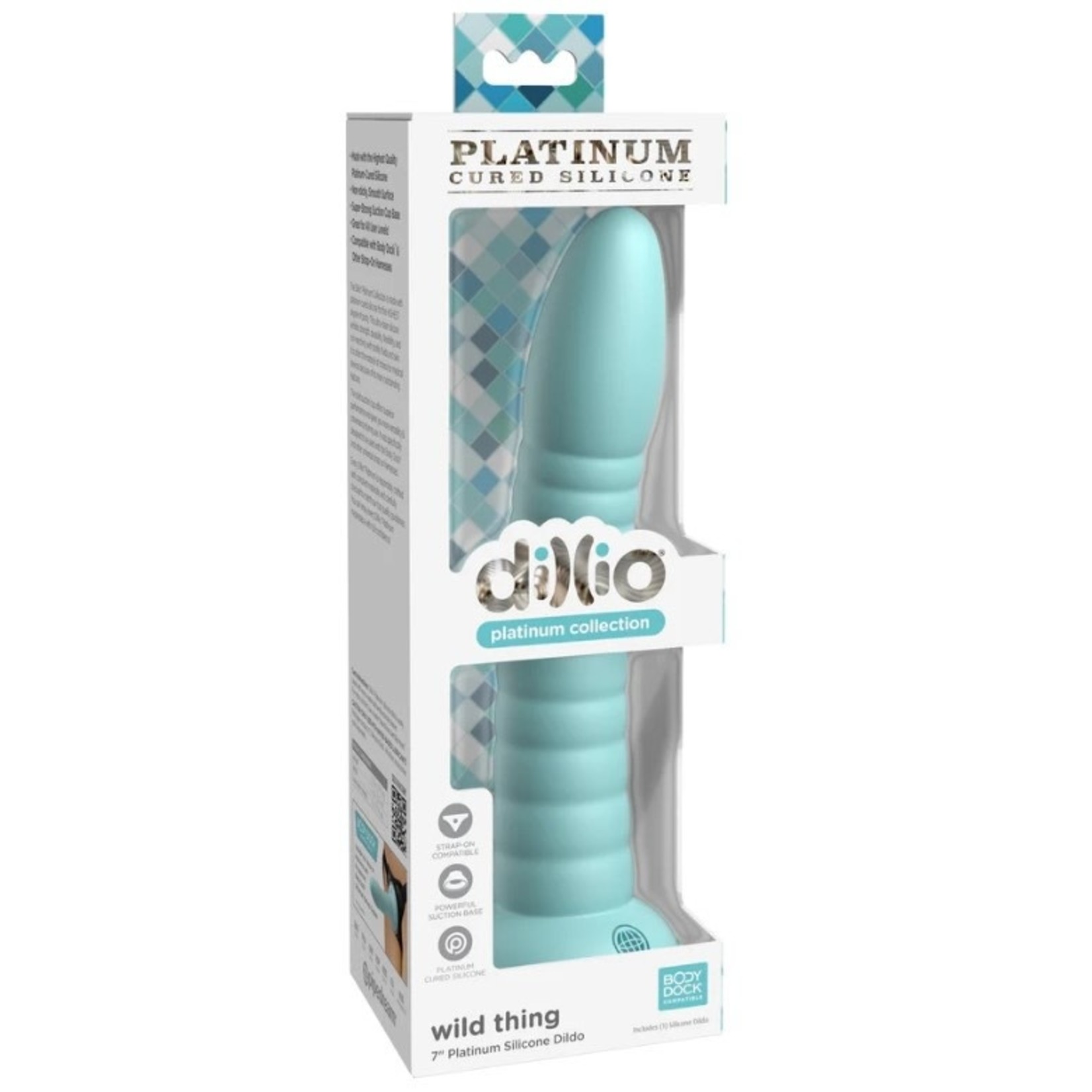 PIPEDREAM DILLIO PLATINUM WILD THING 7 INCH TEAL