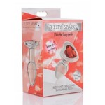 XR BRANDS BOOTY SPARKS - RED HEART GEM GLASS ANAL PLUG - SMALL