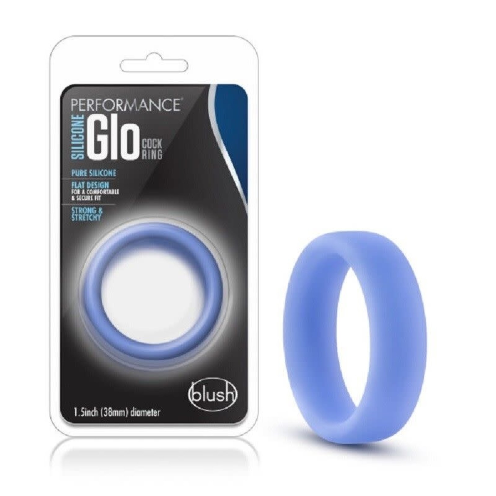 BLUSH BLUSH - PERFORMANCE - SILICONE GLO COCK RING - BLUE GLOW