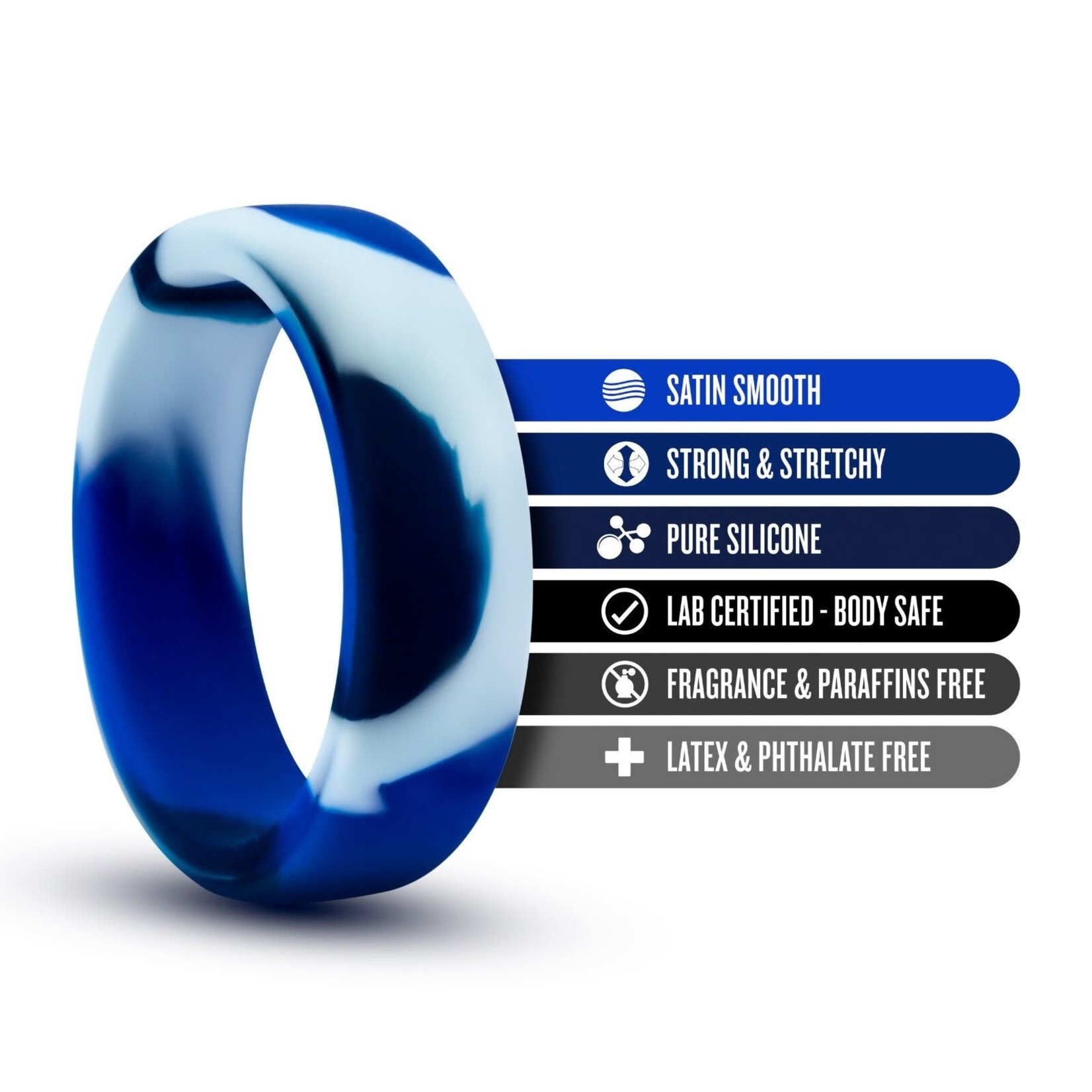 BLUSH BLUSH - SILICONE CAMO COCK RING - BLUE CAMOUFLAGE