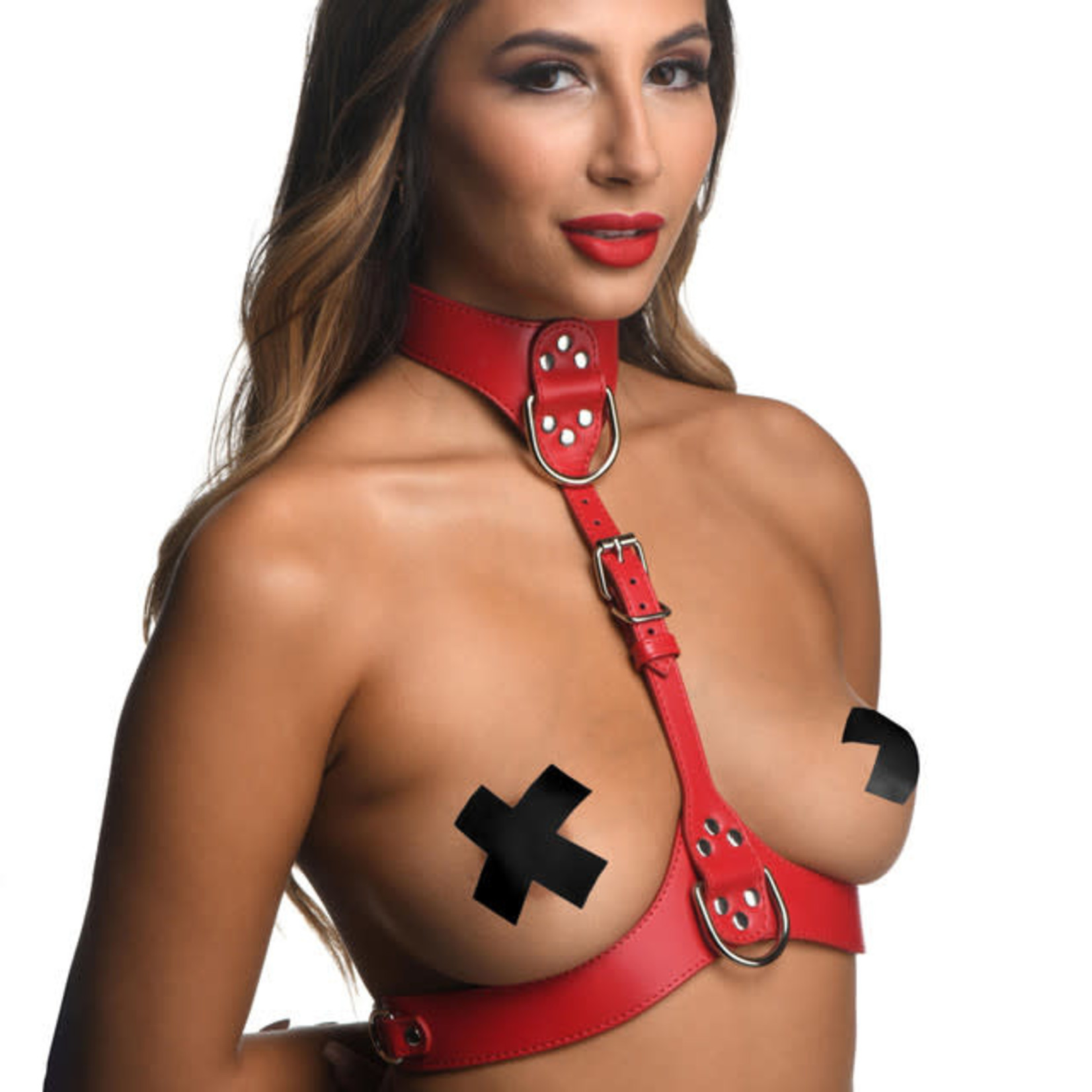 STRICT STRICT - RED FEMALE CHEST HARNESS - M/L