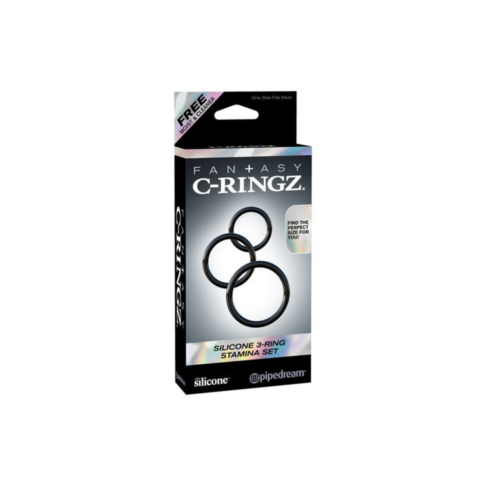 PIPEDREAM FCR - SILICONE 3-RING STAMINA SET - BLACK