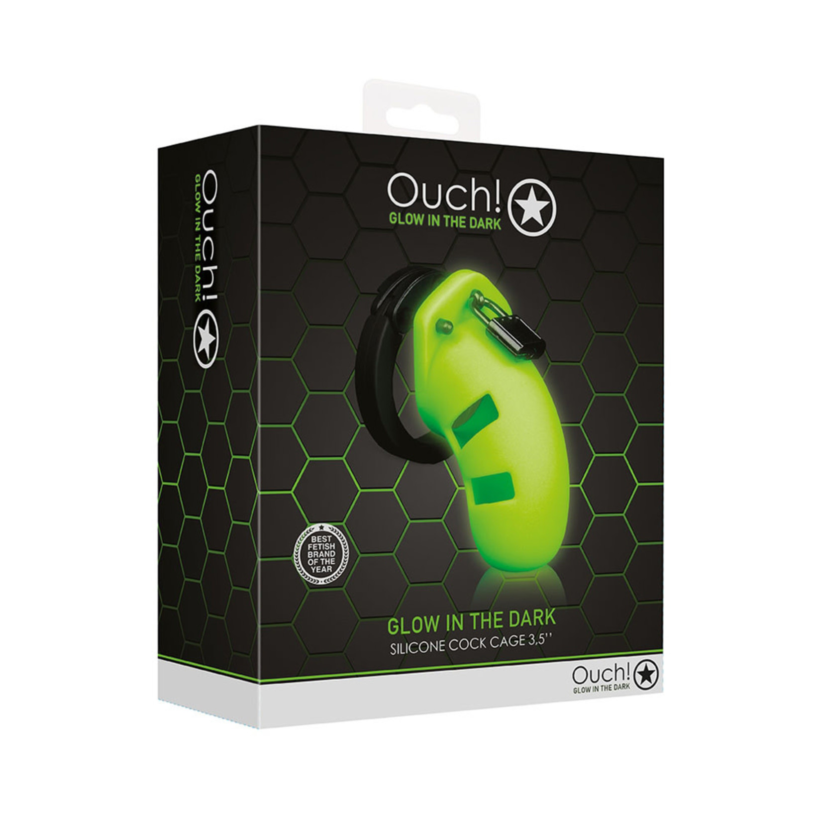 OUCH OUCH! - 3.5" GLOW IN THE DARK SILICONE COCK CAGE