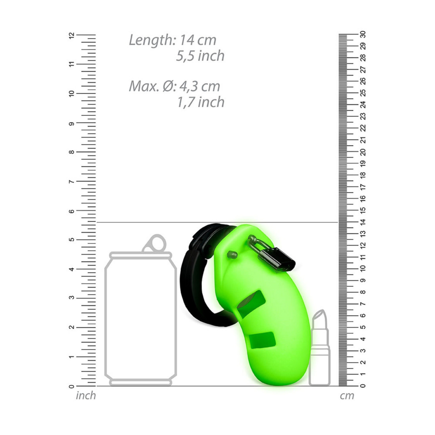 OUCH OUCH! - 3.5" GLOW IN THE DARK SILICONE COCK CAGE