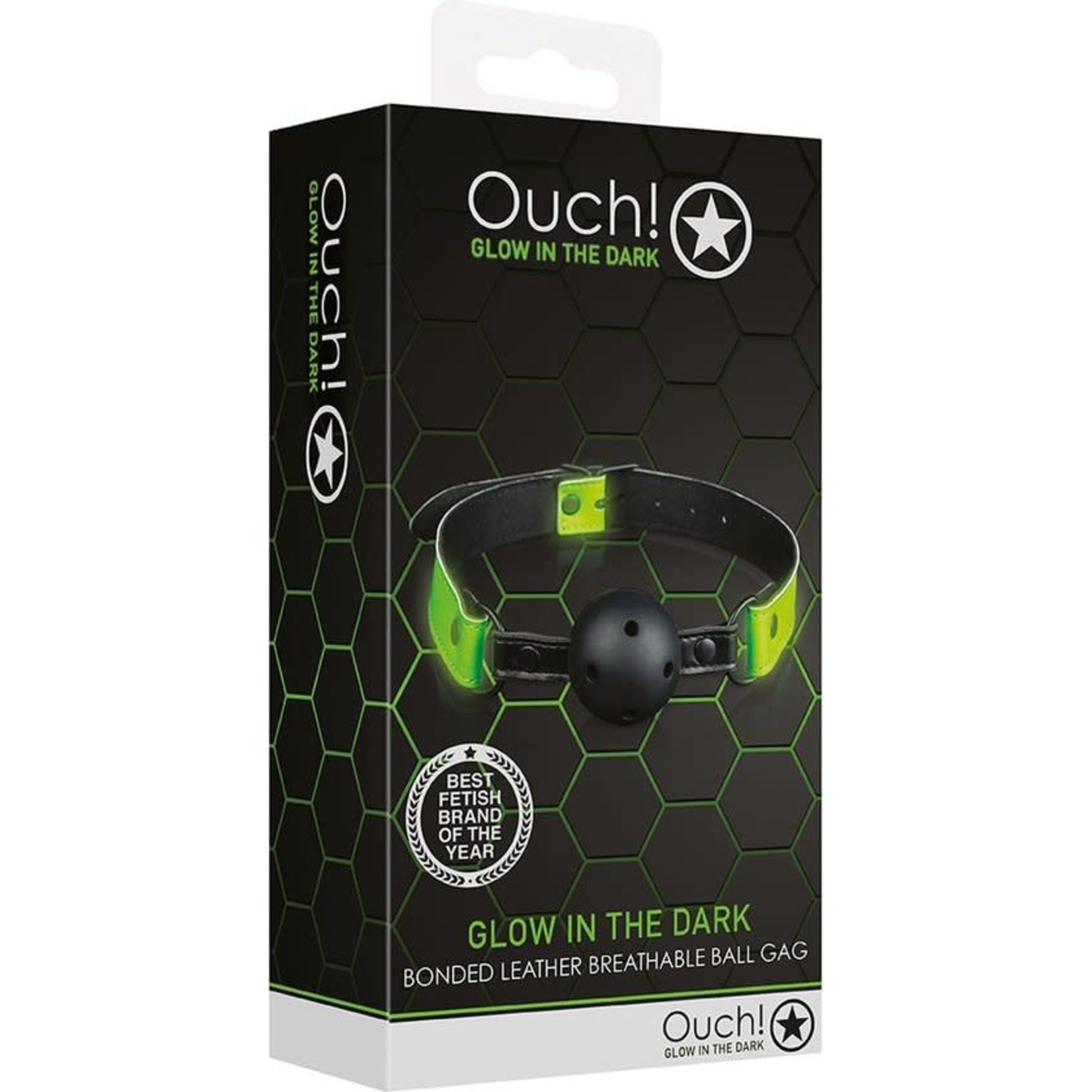 OUCH OUCH! GLOW IN THE DARK BREATHABLE BALL GAG