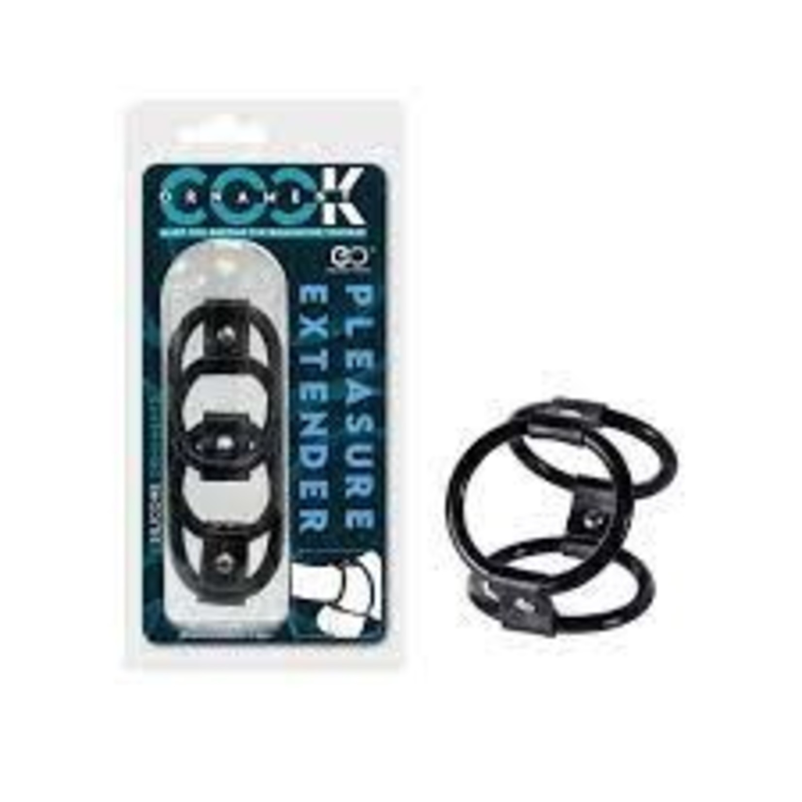 EXCELLENT POWER - COCK ORNAMENT PLEASURE EXTENDER SILICONE TRIPLE COCK RING - BLACK