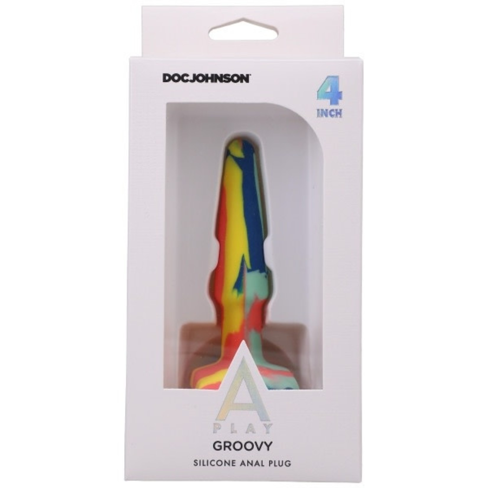 DOC JOHNSON A-PLAY - GROOVY - SILICONE ANAL PLUG - 4 INCH - SUNRISE