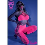 FANTASY LINGERIE FANTASY LINGERIE - 2PC GLOW SET NEON PINK O/S