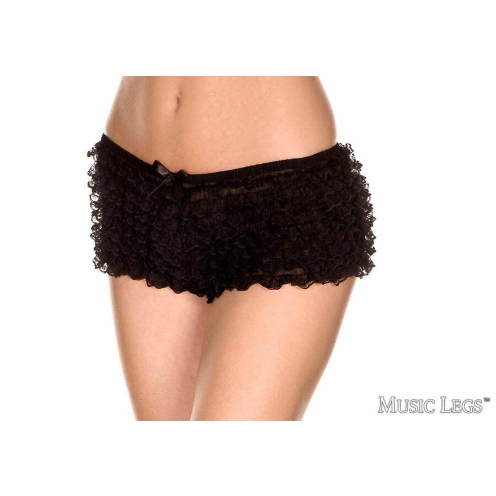 MUSIC LEGS MUSIC LEGS - RUFFLE SHORTS - BLACK - O/S