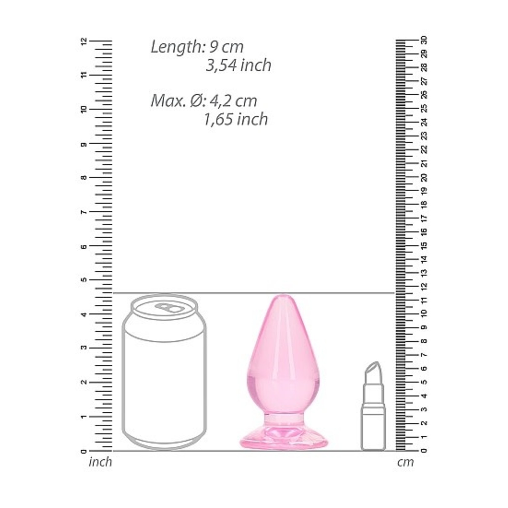 SHOTS REALROCK CRYSTAL CLEAR JELLY 4.5 INCH BUTT PLUG