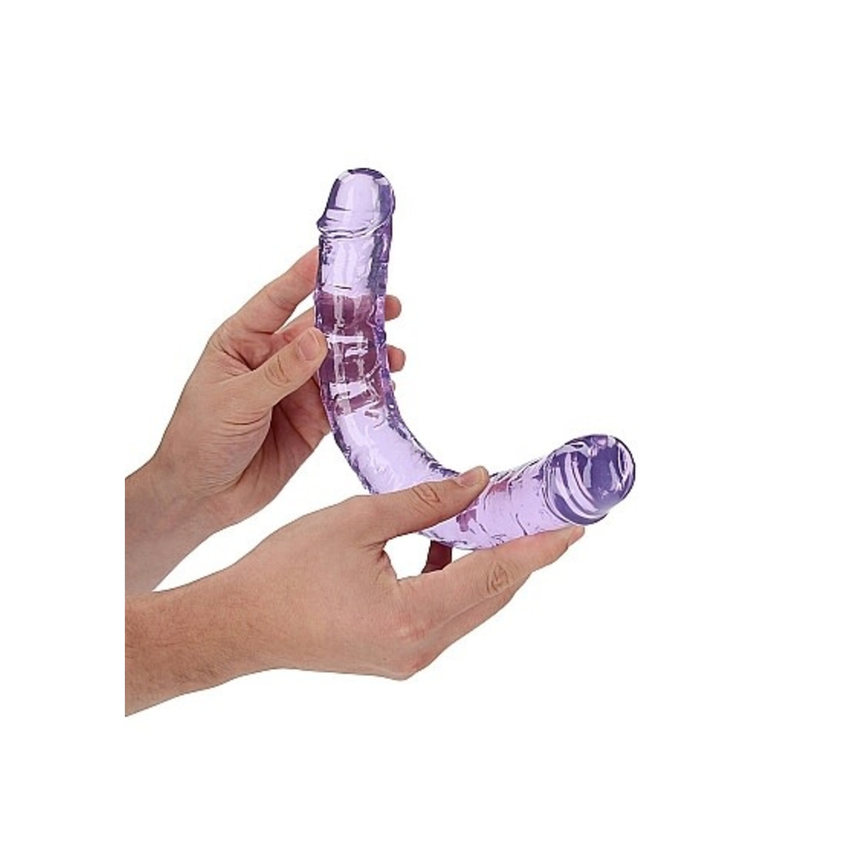 SHOTS REALROCK CRYSTAL CLEAR JELLY 13 INCH DOUBLE DILDO