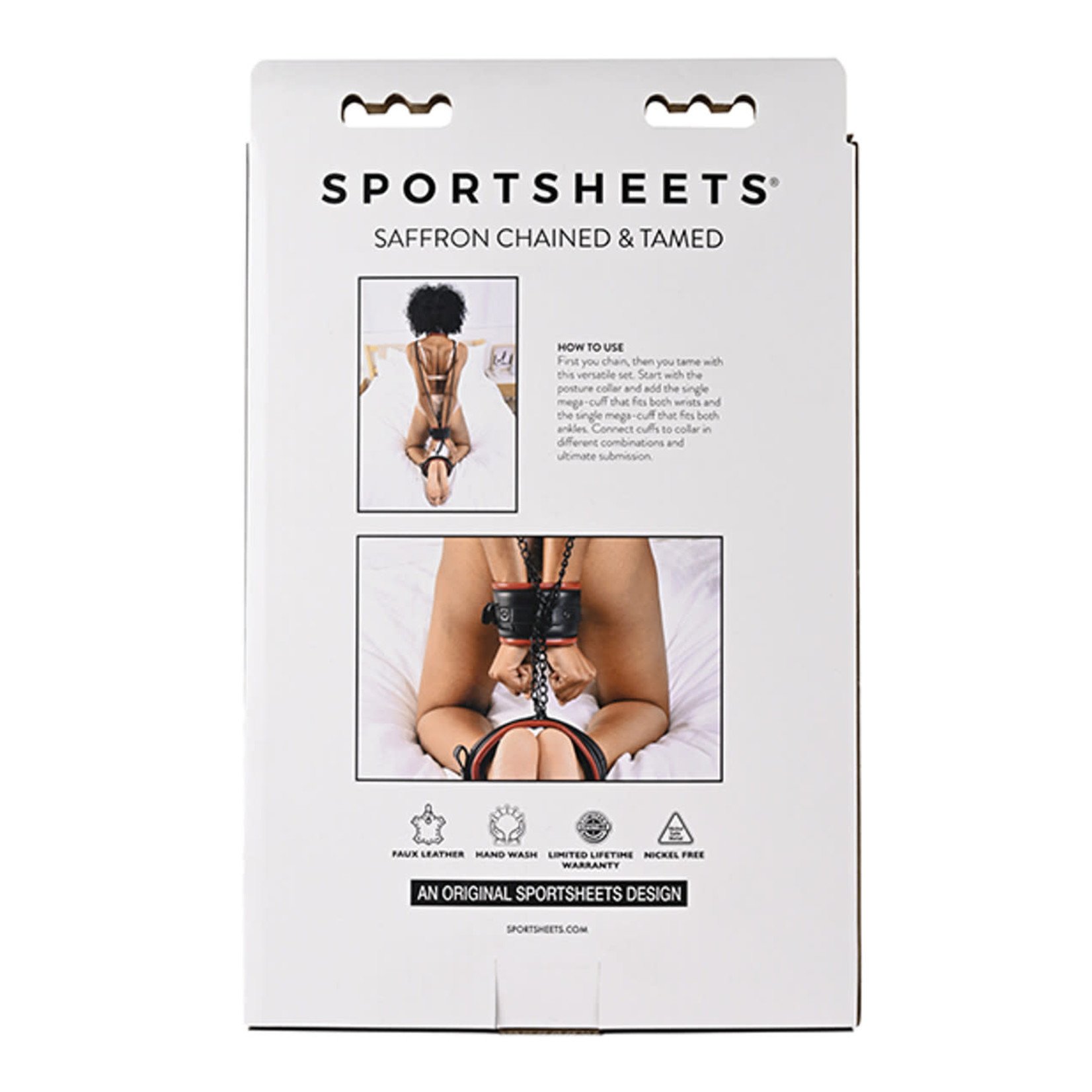 SPORTSHEETS SAFFRON CHAINED AND TAMED RESTRAINT KIT
