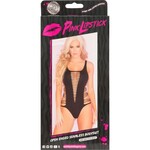 PINK LIPSTICK PINK LIPSTICK OPEN ENDED SEAMLESS BODYSUIT - BLACK - ONE SIZE