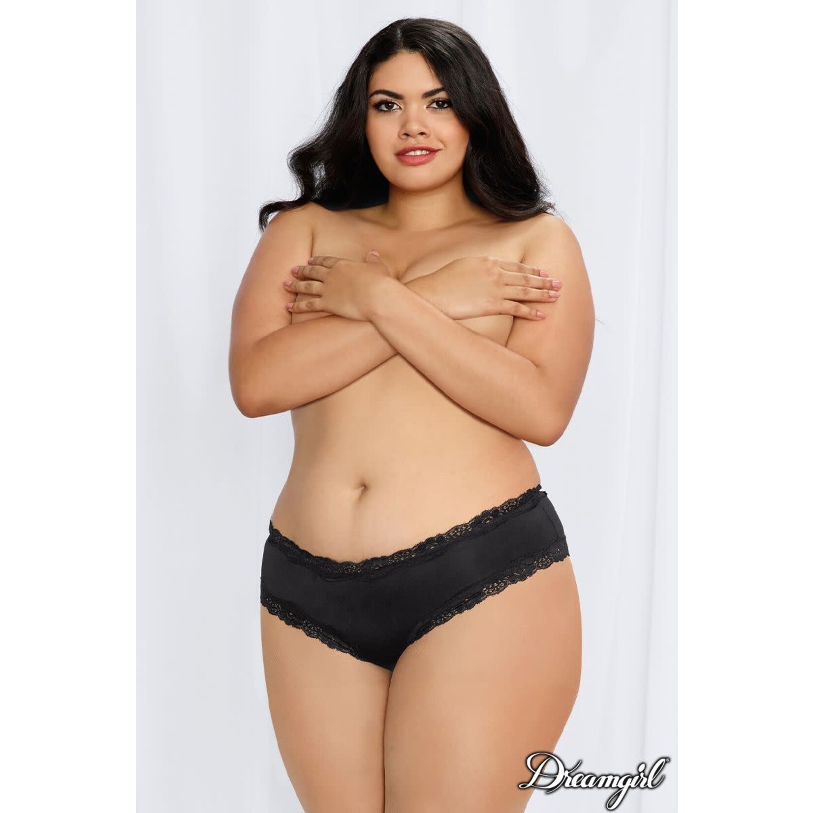 DREAMGIRL LINGERIE DREAMGIRL -  CRISS-CROSS BACK PANTY BLACK 2X