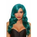 DREAMGIRL LINGERIE DREAMGIRL -  ADJUSTABLE LONG WAVY WIG TEAL O/S