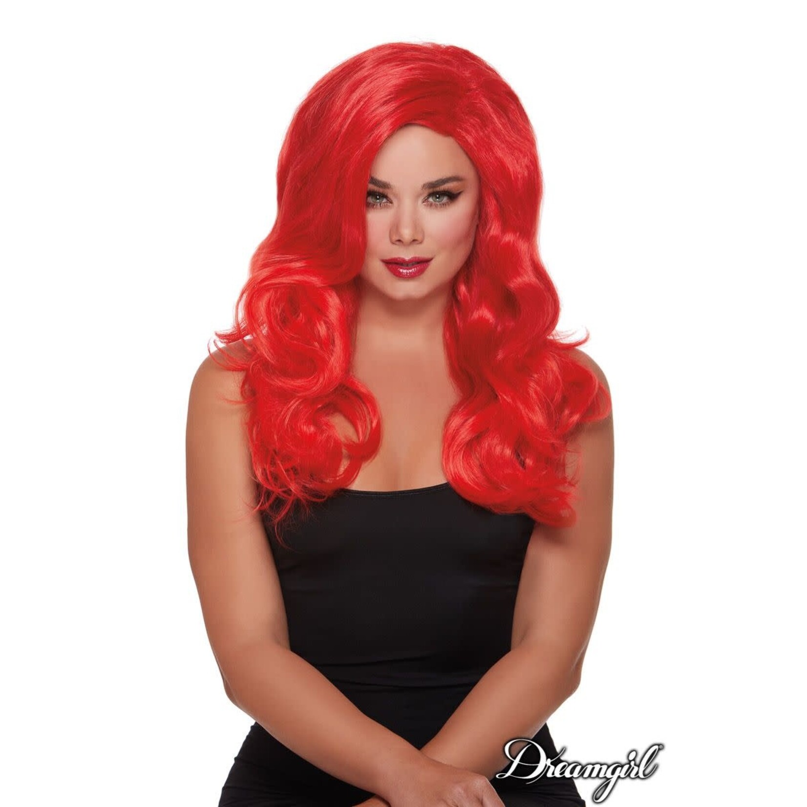 DREAMGIRL LINGERIE DREAMGIRL -  LONG WAVY WIG WITH SIDE PART RED O/S