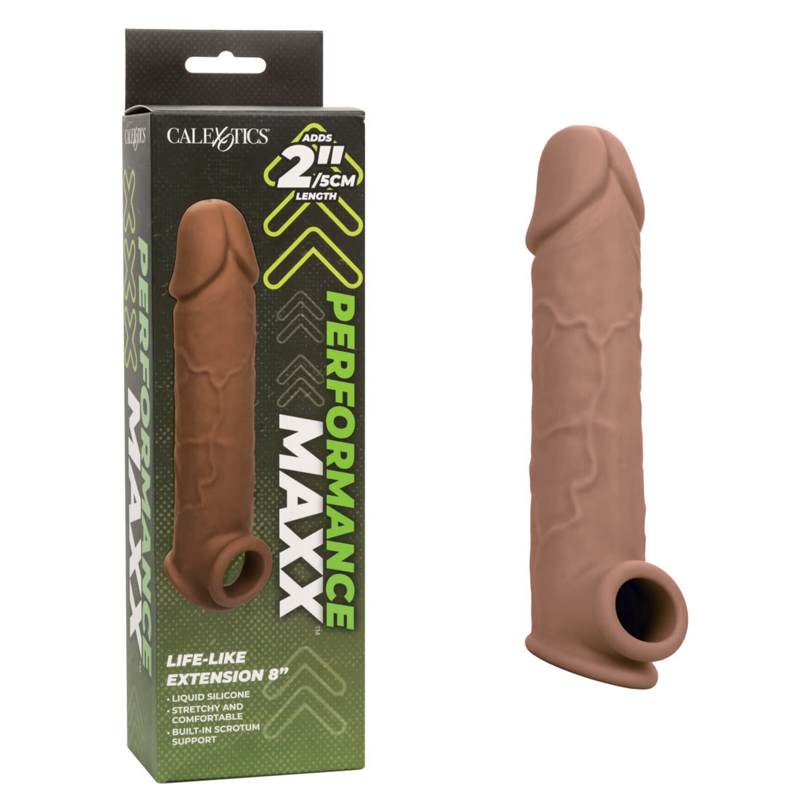 CALEXOTICS PERFORMANCE MAXX LIFE-LIKE EXTENSION 8" - BROWN