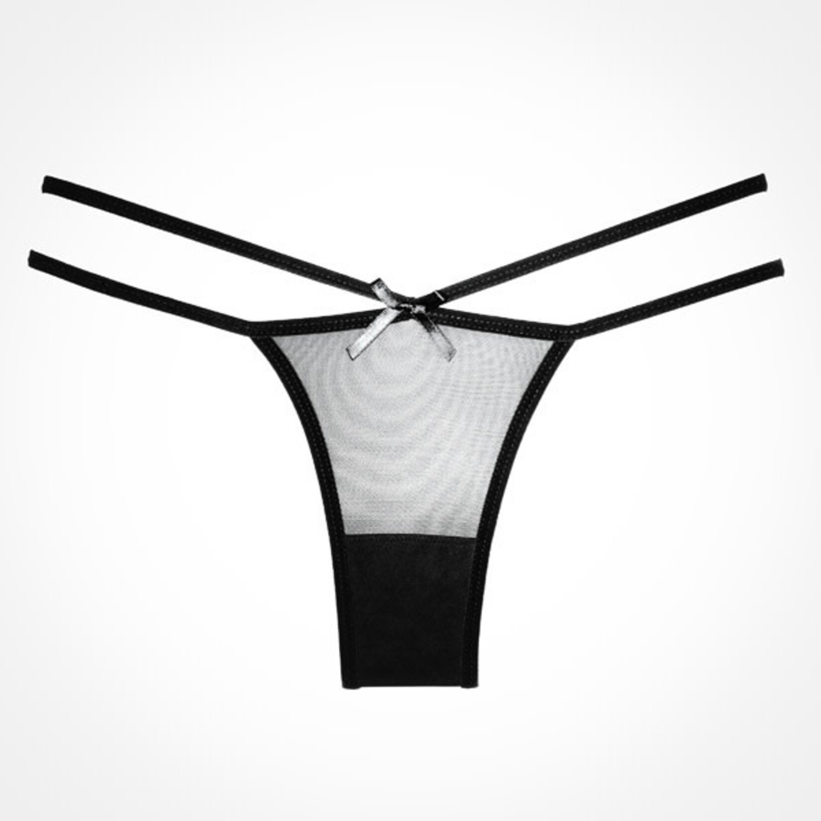 ALLURE LINGERIE ALLURE ADORE - NAUGHTY VANILLA PANTY - BLACK - ONE SIZE