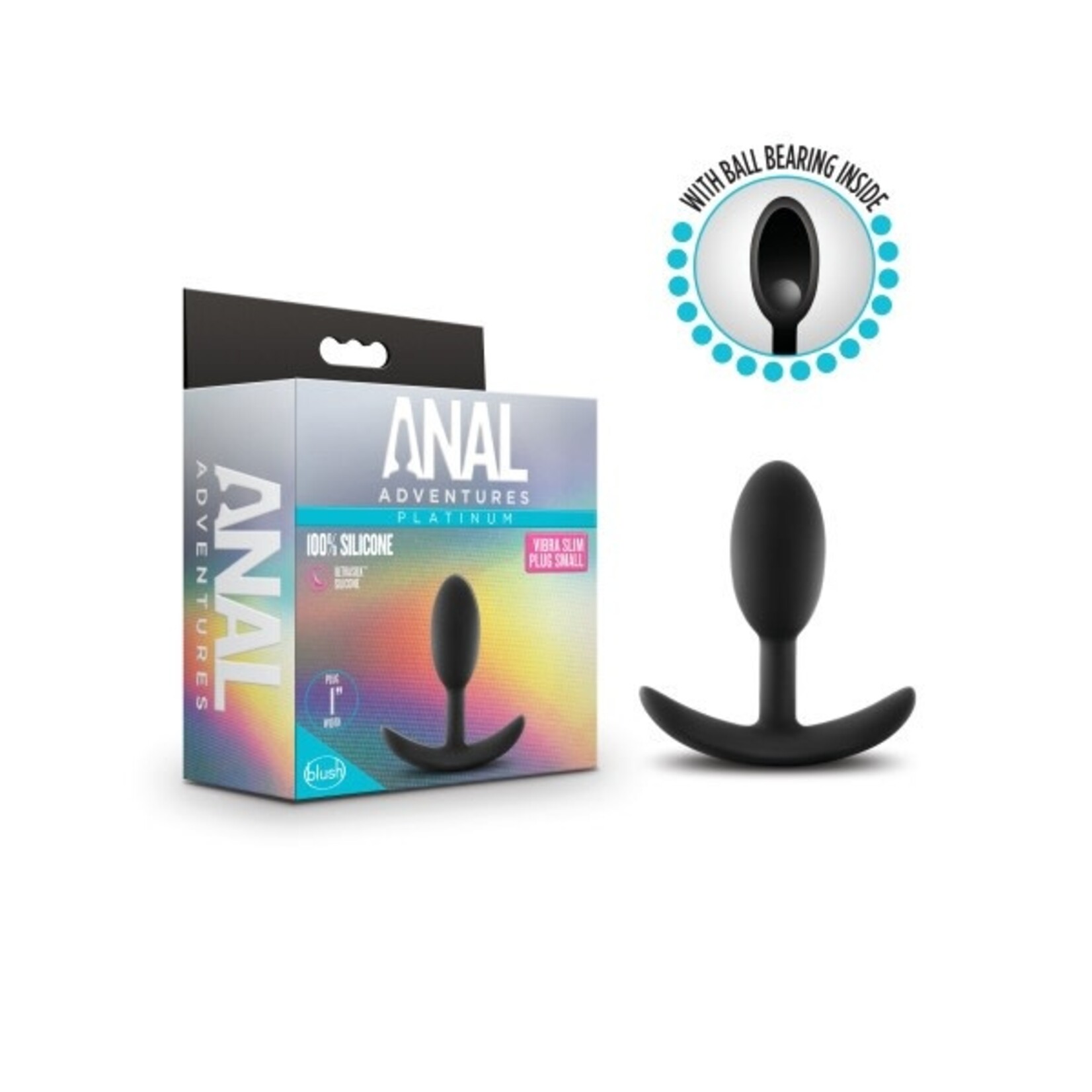 BLUSH BLUSH - ANAL ADVENTURES PLATINUM - SILICONE VIBRA SLIM PLUG - SMALL - BLACK
