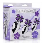 XR BRANDS BOOTY SPARKS - VIOLET FLOWER GEM ANAL PLUG SET