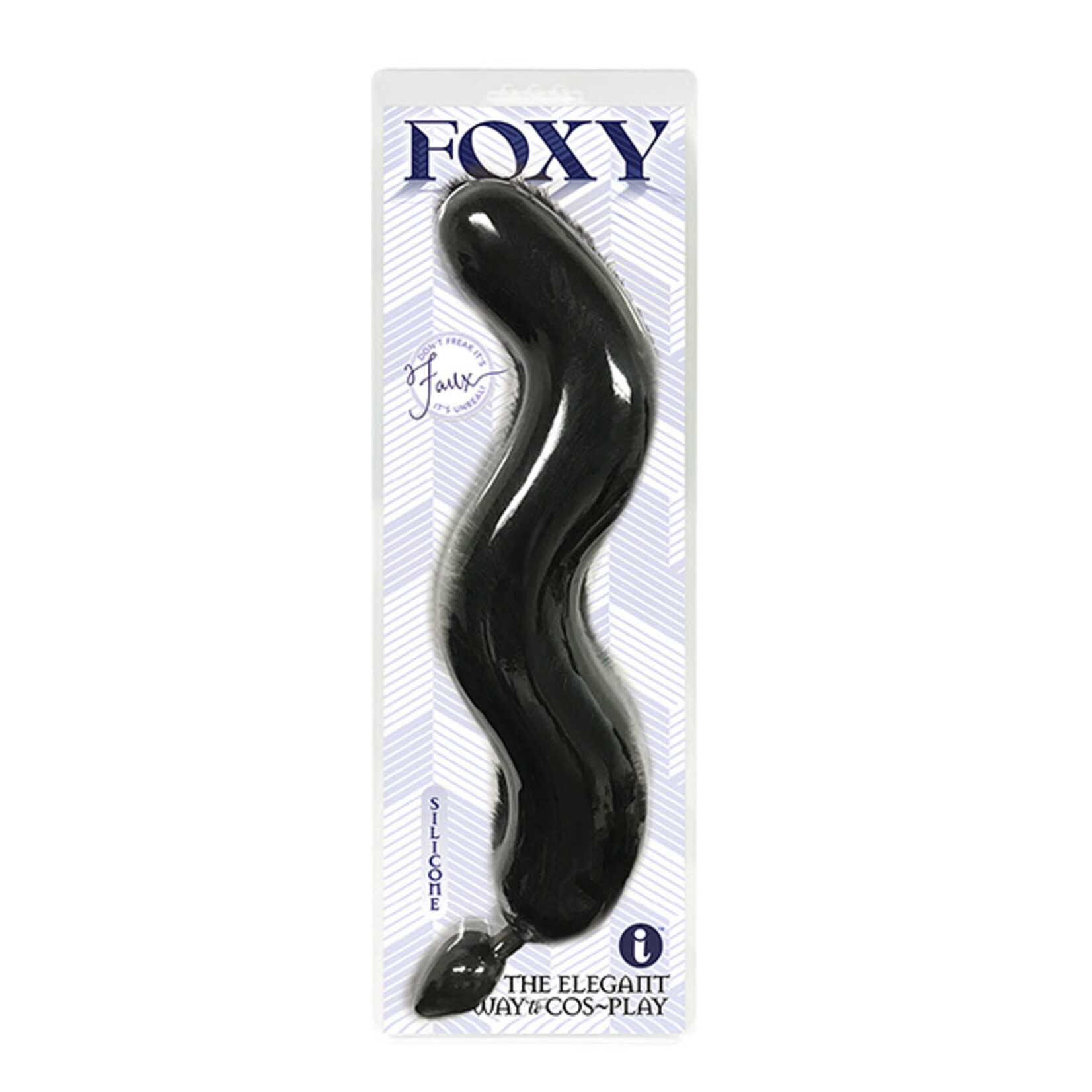 FOXY FOX TAIL SILICONE BUTT PLUG BLACK