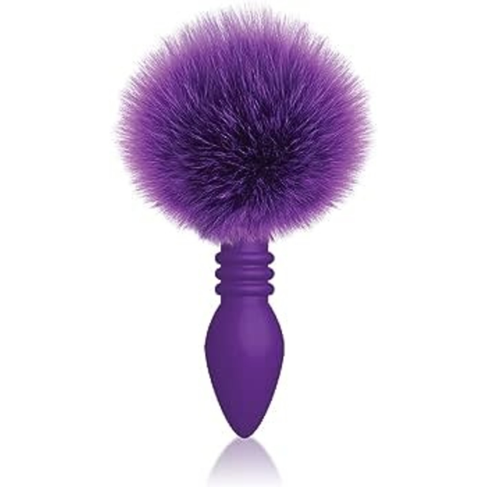 COTTONTAILS SILICONE BUNNY TAIL BUTT PLUG RIBBED PURPLE
