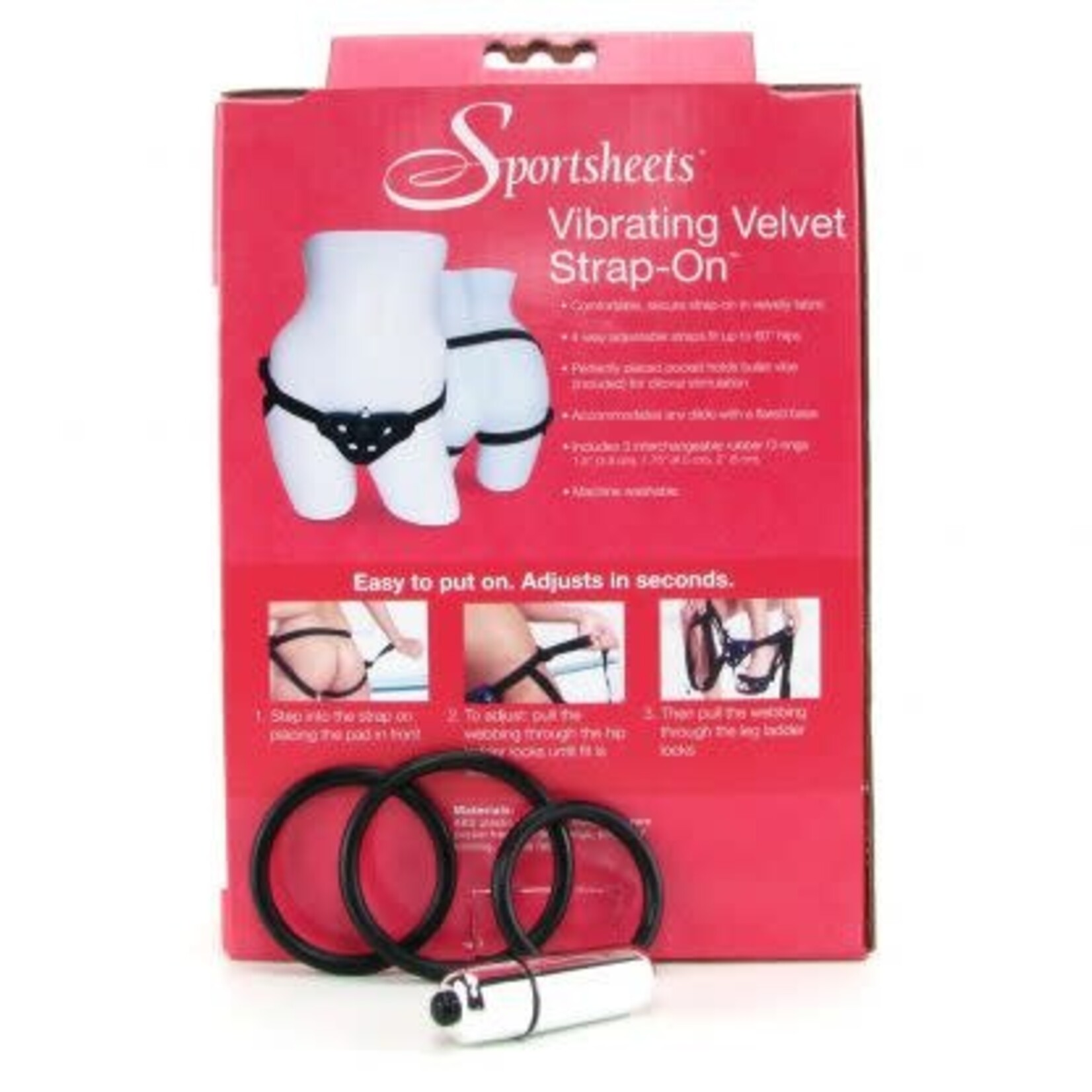 SPORTSHEETS SPORTSHEETS - VIBRATING STRAP-ON - BLACK (SS690-01)