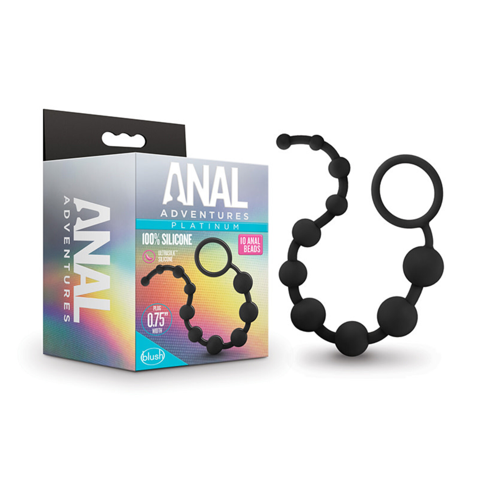 BLUSH BLUSH - ANAL ADVENTURES PLATINUM - SILICONE 10 ANAL BEADS - BLACK