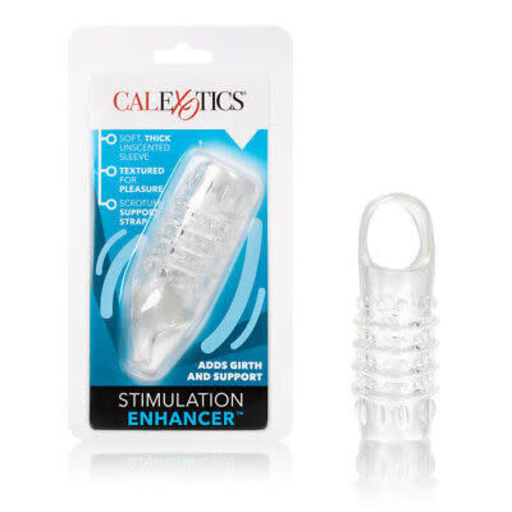 CALEXOTICS CALEXOTICS - TEXTURED STIMULATION ENHANCER PENIS SHEATH - CLEAR