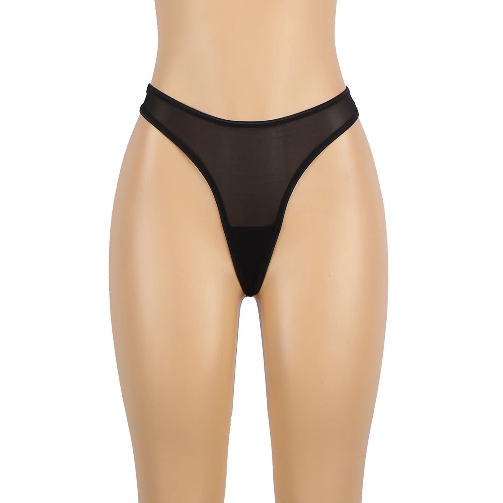 OH YEAH! -  BLACK SEXY LACE GARTER FIVE HOOK AND EYE PANTY M-L