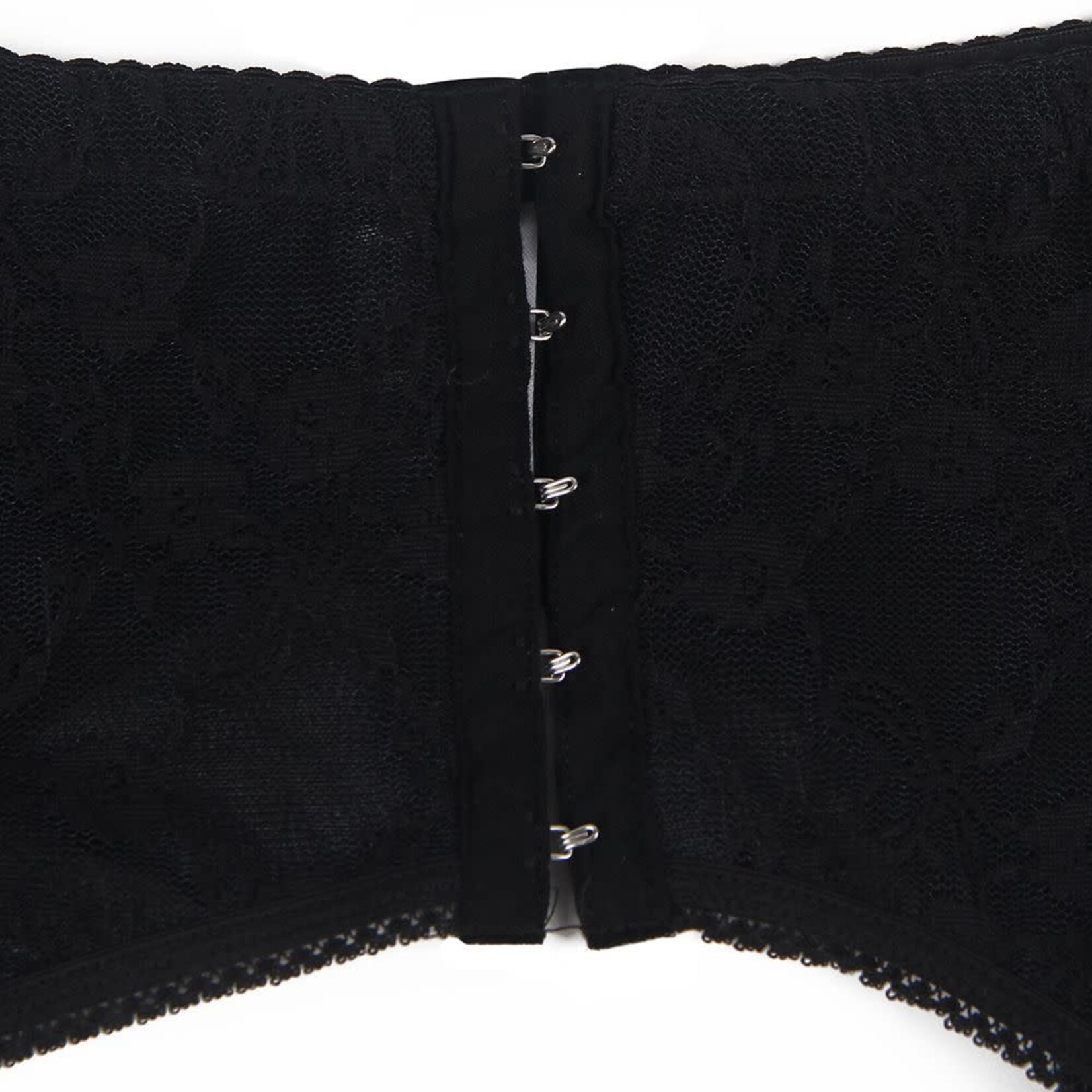 OH YEAH! -  BLACK SEXY LACE GARTER FIVE HOOK AND EYE PANTY XL-2XL