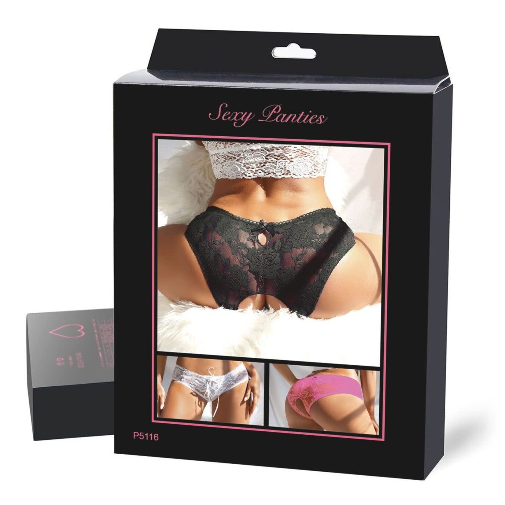 OH YEAH! -  BLACK OPEN CROTCH STRAPPY LACE THONGS XS-S
