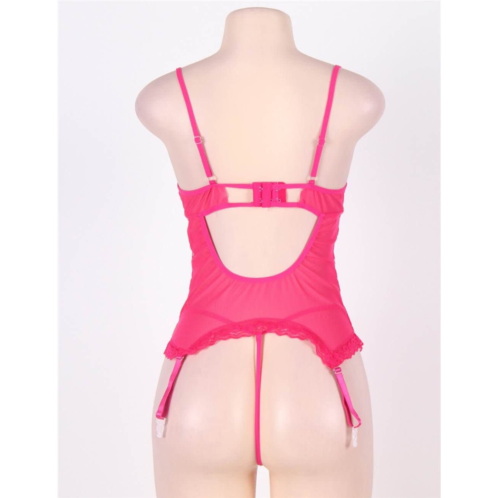 OH YEAH! -  ROSY OPEN BACK LACE TEDDY L