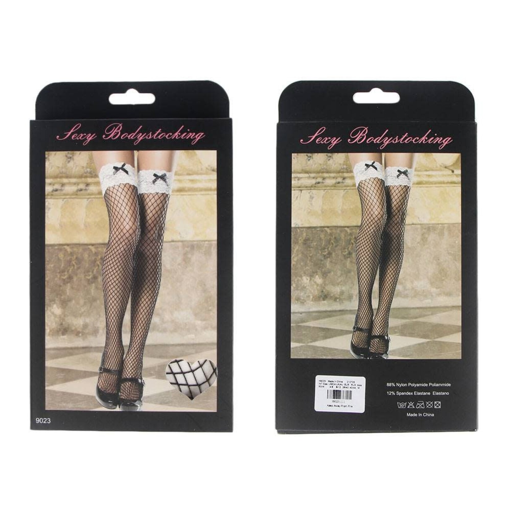 OH YEAH! -  WHITE AND BLACK SEXY STOCKING ONE SIZE
