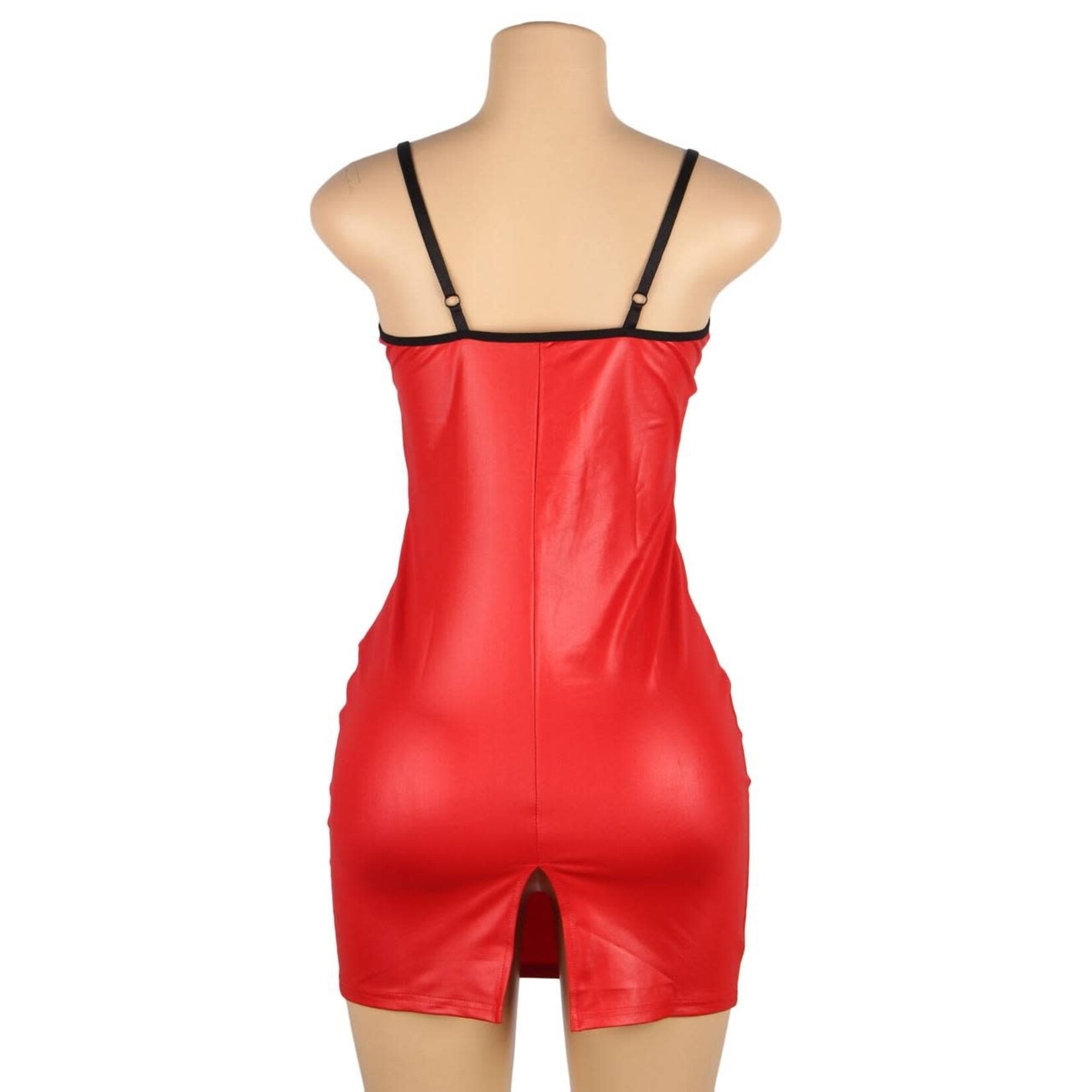 OH YEAH! -  SEXY BAG HIP TIGHT NIGHTCLUB PLUS SIZE RED LEATHER SKIRT XL-2XL